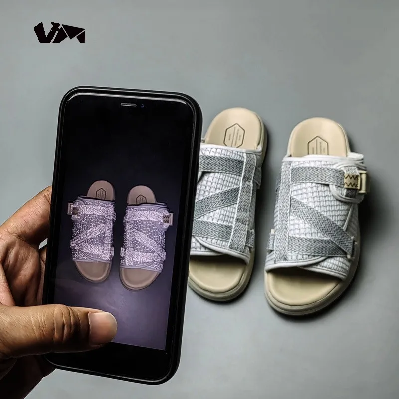 CHRISTO VISVIM 2024 Fashion Couple Flip-flops Footwear Slippers Male Shoes Slides Reflective slippers Flip Flops Sandals