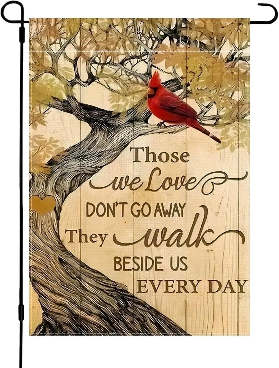 Memorial Cardinal Garden Flag - Those We Love Don’t Go Away, 12x18 Double Sided Linen, Perfect Outdoor Yard Decor, Durable and W