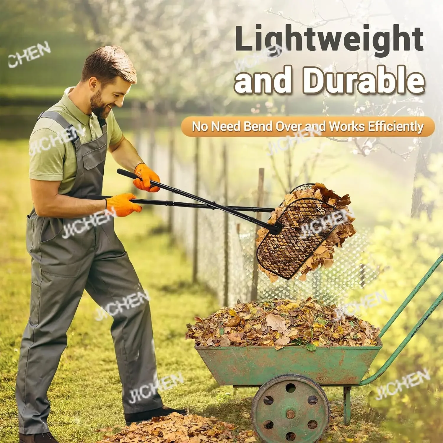 

Грабли HS для листьев, длинная ручка, легкие металлические грабли для листьев, инструмент для чистки листьев для садоводства