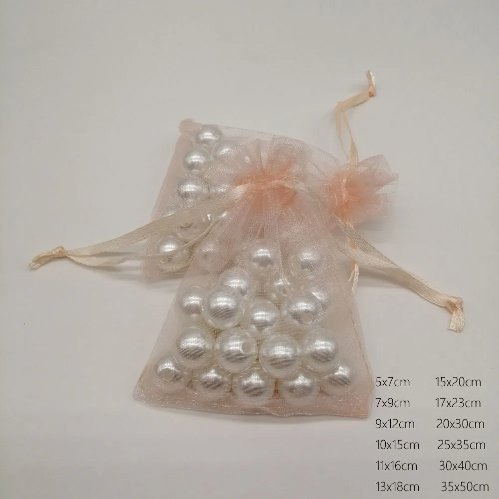 1000pcs Mini Packing Organza Drawstring Pouches Champage Gift Bags Sachet Packaging Birthday Party Favors Christmas Jewelry