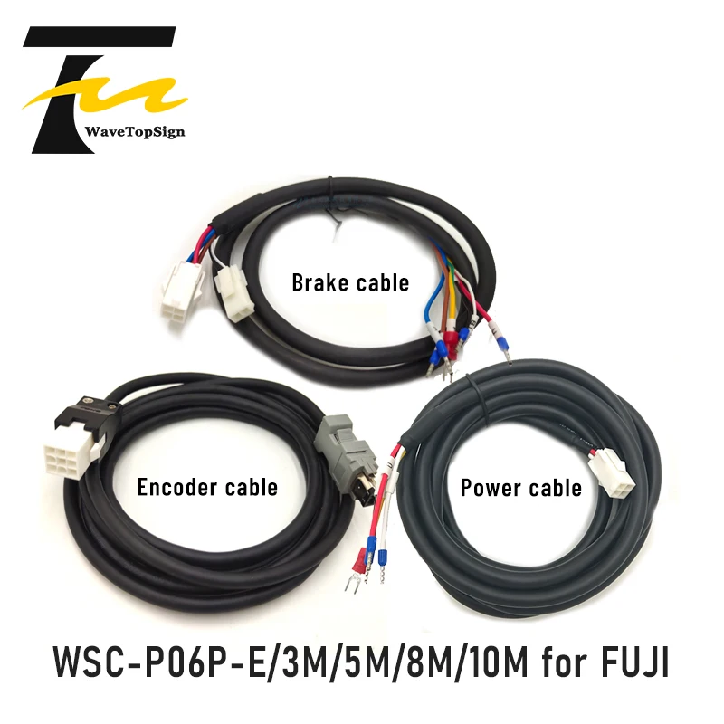 

WaveTopSign Servo Motor Encoder Cable Power Cable WSC-P06P03-E WSC-P06P05-E WSC-M04P03-E for FUJI A5 Series 100W 200W 400W 750W