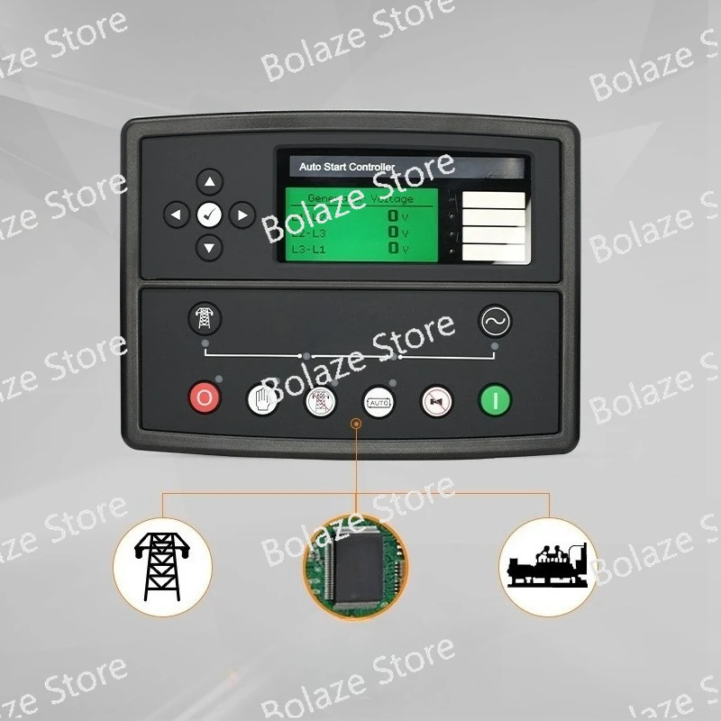 Auto Start Generator Controller, Genset Control Module with LCD Display Control Panel