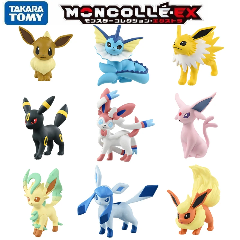 Takara Tomy Pokemon Eevee PVC Action Figures Umbreon Espeon Sylveon Glaceon Jolteon Anime Figure Model Toys Kids Halloween Gifts