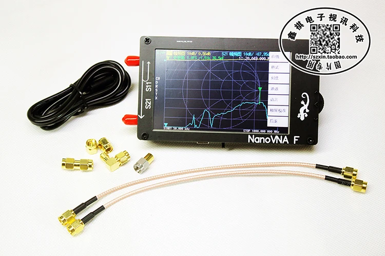 

NanoVNA-F Handheld Vector Network Analyzer SWR Meter 50KHz-1000MHz MF HF VHF Antenna Analyzer + 4.3Inch Touch TFT LCD