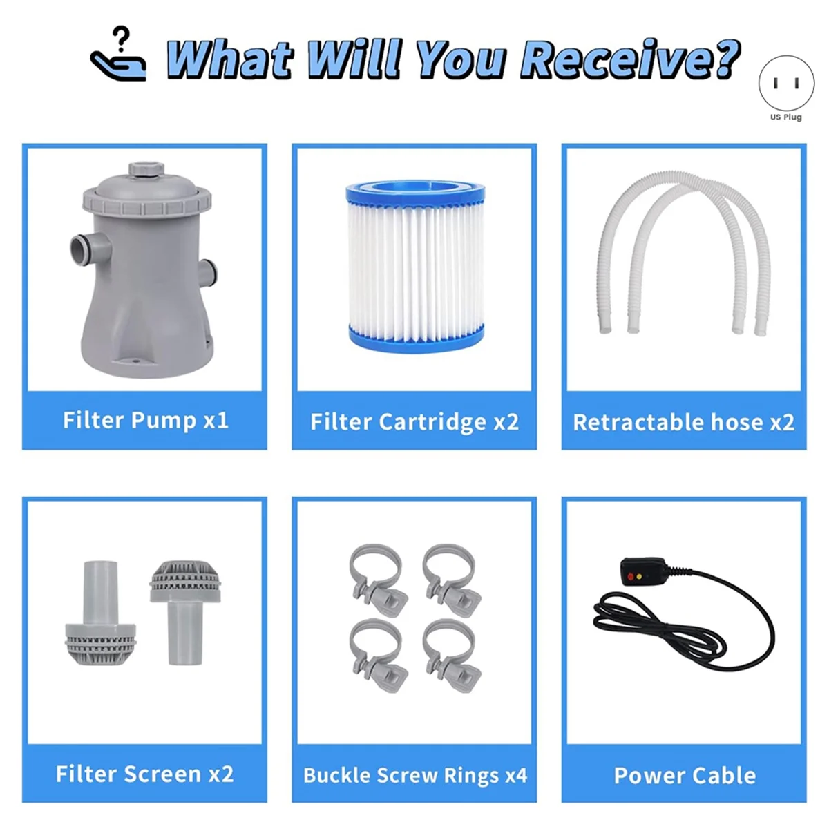 Pompa Filter Sirkulasi Pembersih Kolam Renang Steker AS