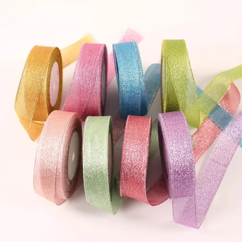 

25yards 20mm Colorful Onion Glitter Ribbon for Gift Packaging Webbing Christmas Wedding Decoration Supplies Handmade Ribbons