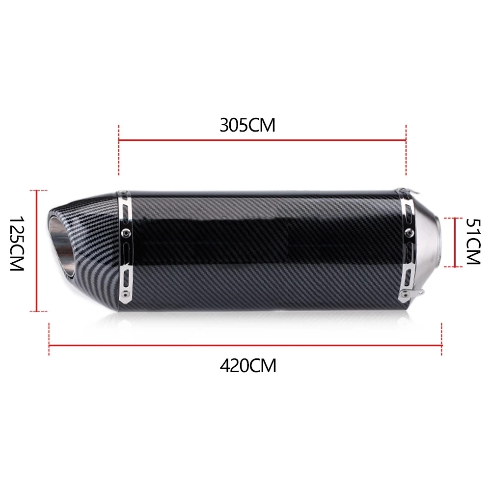 51mm universal motorcycle r77 exhaust pipe muffler with db killer for honda pcx 125 150 c650gt tmx530 cb500