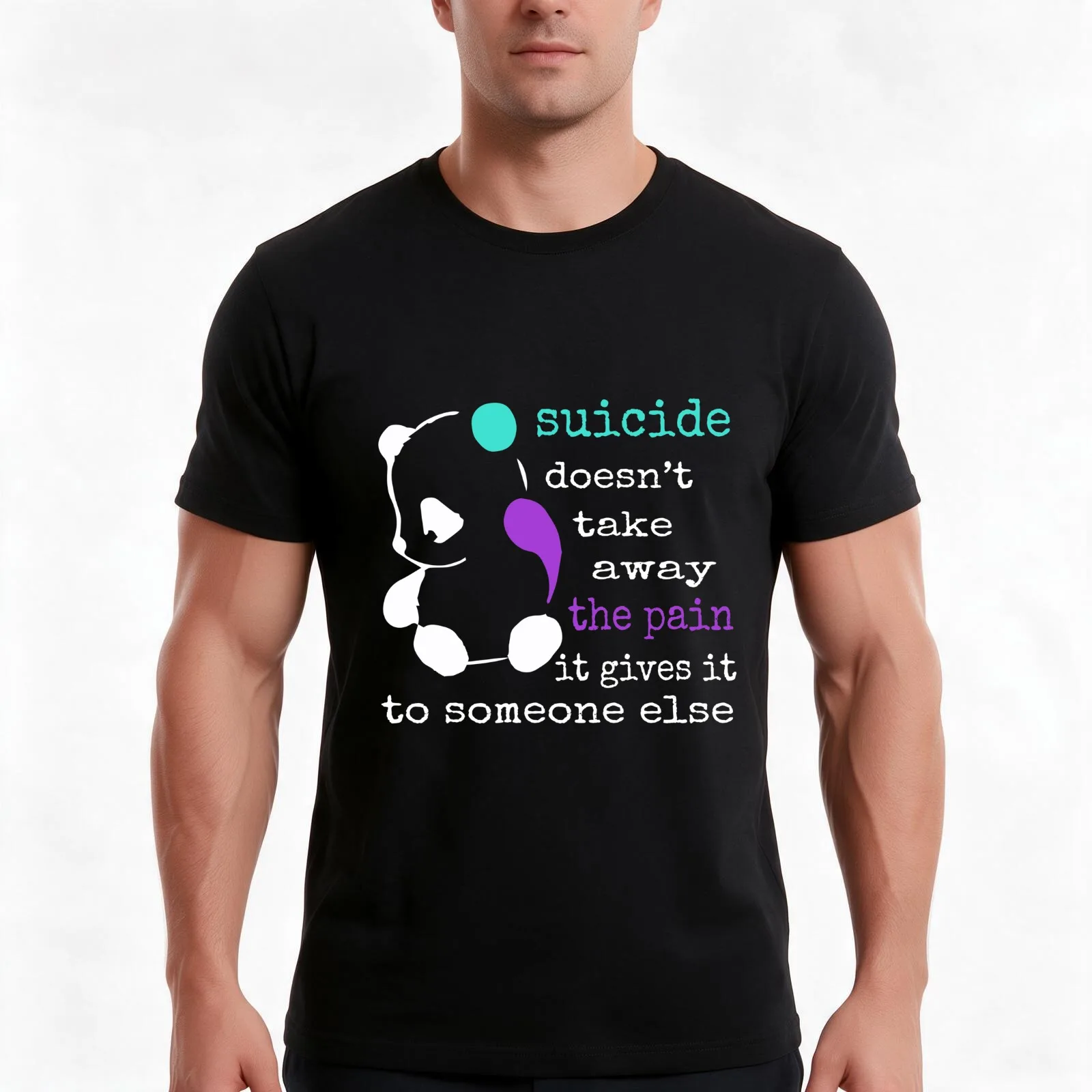 Suicide Pain Semicolon Gift Suicide Prevention Awareness T-Shirt, Novelty Saying Tshirt, Soft Cotton Crew Neck Everyday Top