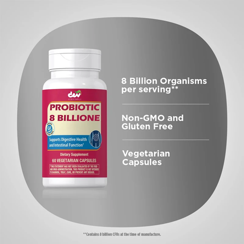 Male and female probiotics, 60 capsules | Digestive and intestinal support | Non GMO, gluten free, and vegetarian supplements