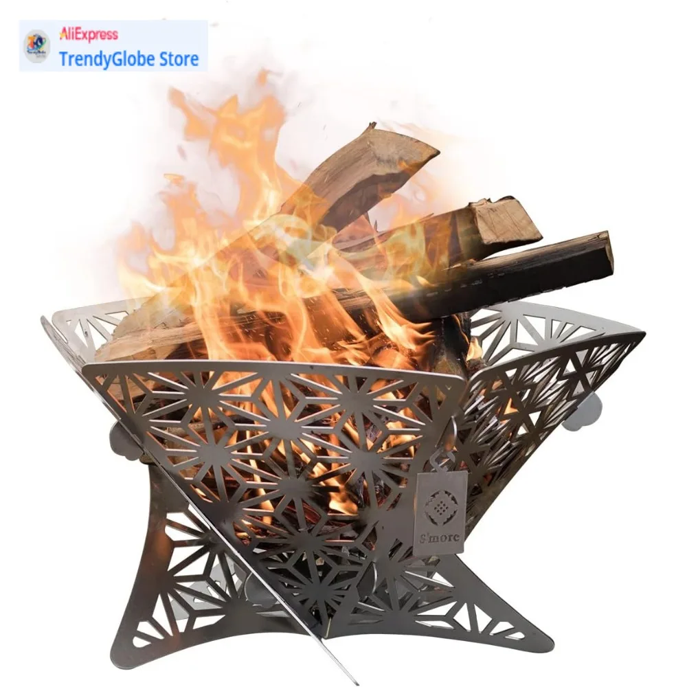 

Portable Outdoor Fire Pit for Camping and Backyard Bonfires - Steel Fire Bowl for Patio Use