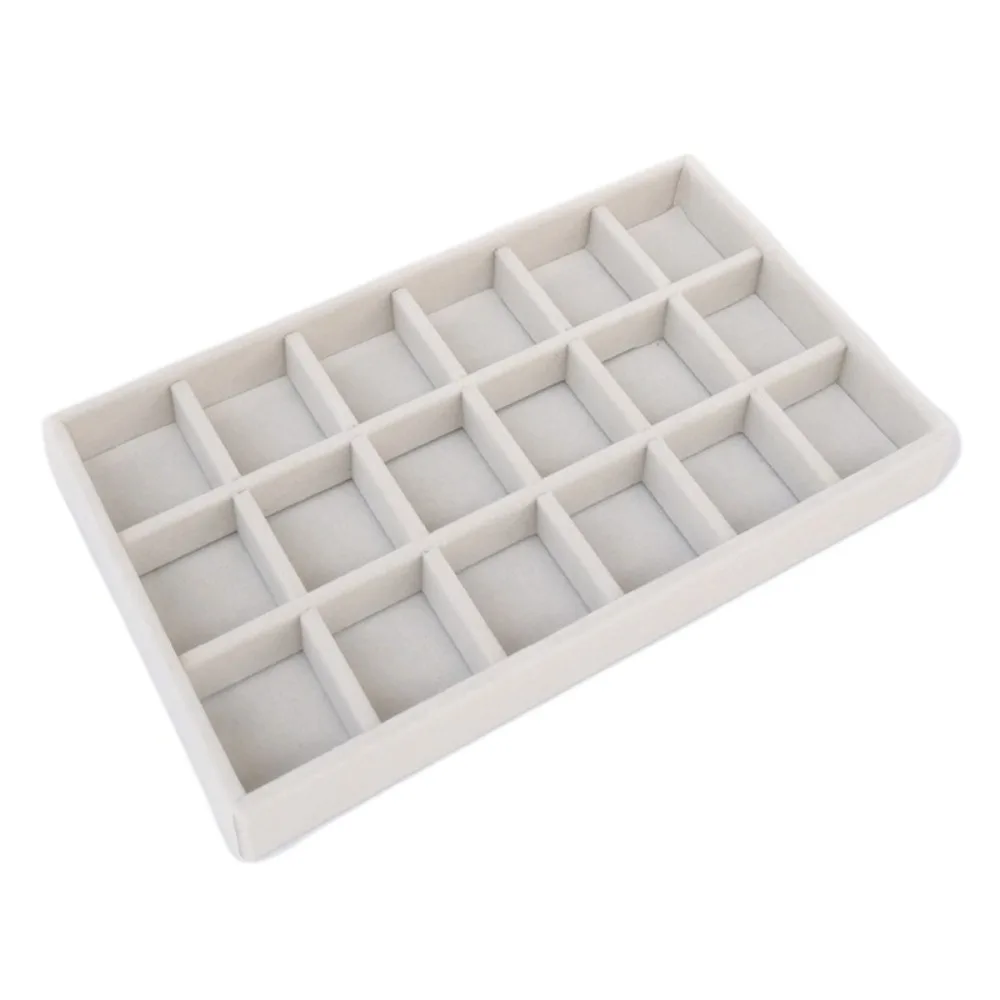 Durable Wooden Rings Earrings Organizer Bracelets Flannelette Jewelry Display Holder Box Packing Jewelry Storage Pallet Beads