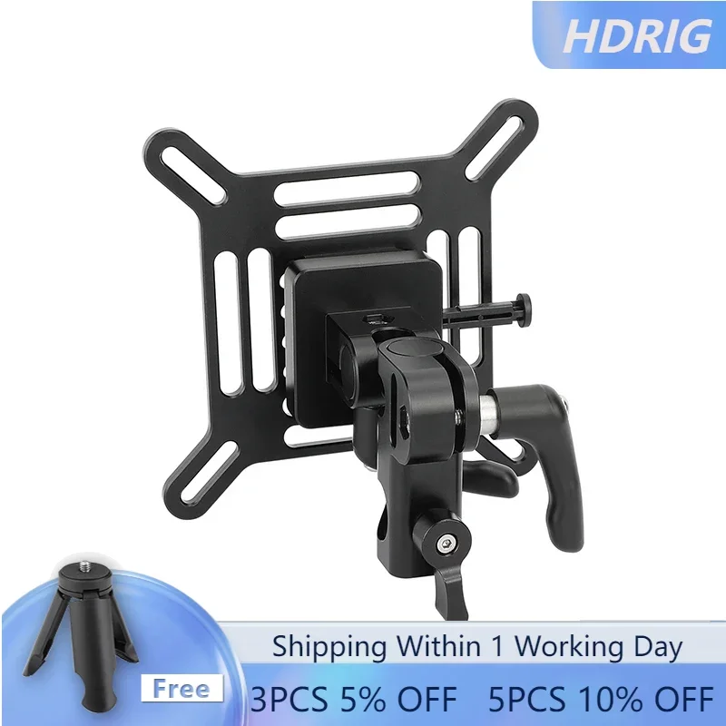 

HDRIG Adjustable VESA Monitor Mount with Quick Release V-Lock to C-Stand / Baby Pin Supports Monitors 13 to 32 LCD screens