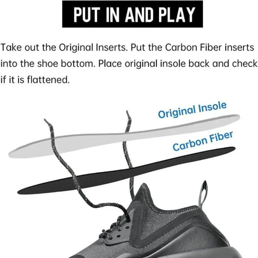 1 Pair Rigid Plate Carbon Fiber Insole Carbon Fiber Material Support Insert Foot Plate Shoe Insert Morton Extension Ultra-Thin