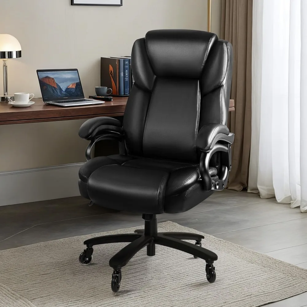 Big and Tall Office Chair 500lbs, Heavy Duty Executive Office Leather Chair, High Back Ergonomic Office Chair