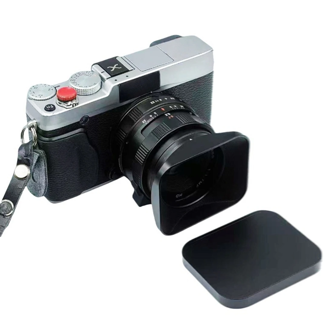 Camera Vintage Style Metal Square Lens Hood Cap SunShade Mask Silver Black Light Shield Cover 37 39 40.5 43 46 49 52 55 58mm