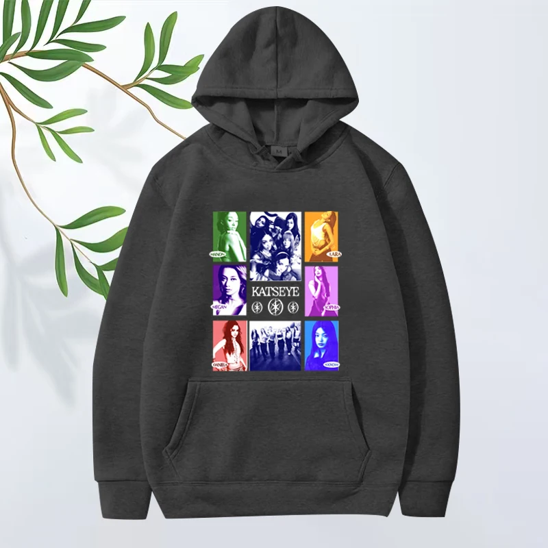 Kpop Katseye poster Sudadera con capucha esencial hombres mujeres moda vintage Sudadera de manga larga con estampado gráfico sudadera con capucha de gran tamaño unisex