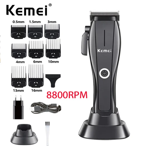 Kemei 남성용 전문 이발기 무선 충전식 헤어 트리머 전기 헤어 커팅 머신 브러시리스 모터  Best5