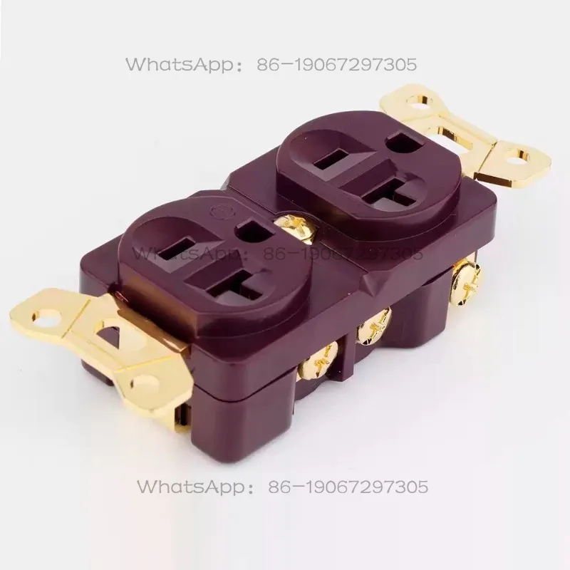 Double Seat Audiophile Grade Pure Copper Gold-plated Rhodium-plated Power Wall Plug Socket Audio Special Plug