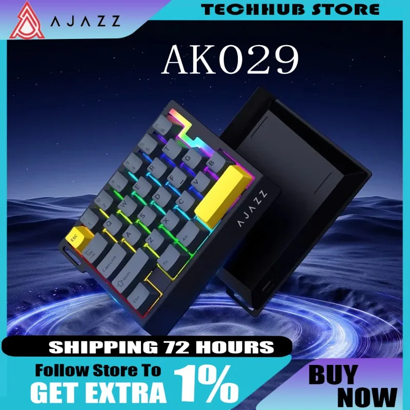 

Ajazz New Blackadder Ak029 Одноручная проводная магнитная ось, 29 клавиш, игра для киберспорта, проводная маленькая клавиатура с горячей задержкой и низкой задержкой