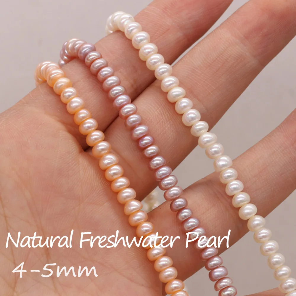 

Wholesale Natural Pearl Flat Beads Smooth Natural Pearl Loose Spcer Beaded for Making DIY Necklace Bracelets Accessories 4-5mm