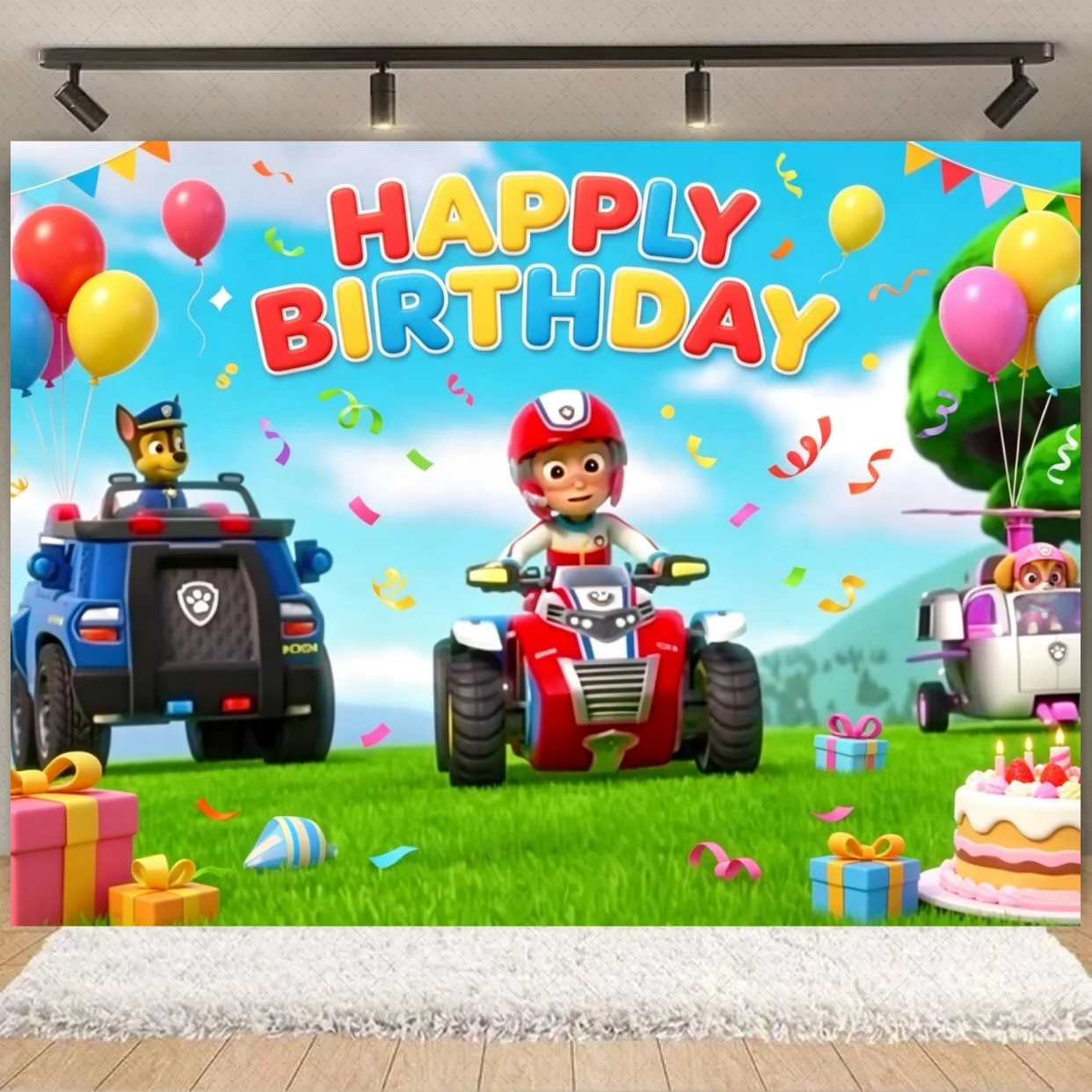 Blaue PAW Patrol Geburtstagsparty-Dekoration Tischdecke Teller Tortendekoration Digitaler Ballon Banner Requisiten Babyparty Hintergrund Geschenk – Detail 2