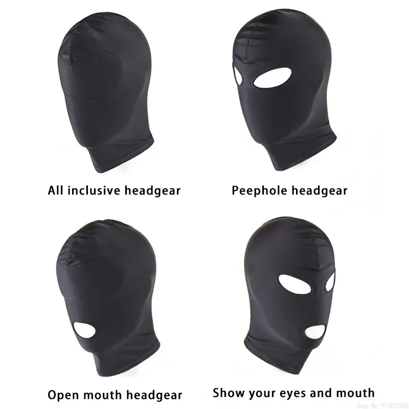 Fetish Slave BDSM Bondage Restraints Sex Mask Mouth Eye Open Head Harness Elasticity Blindfold for Couple New Exotic Accessories - Image 6
