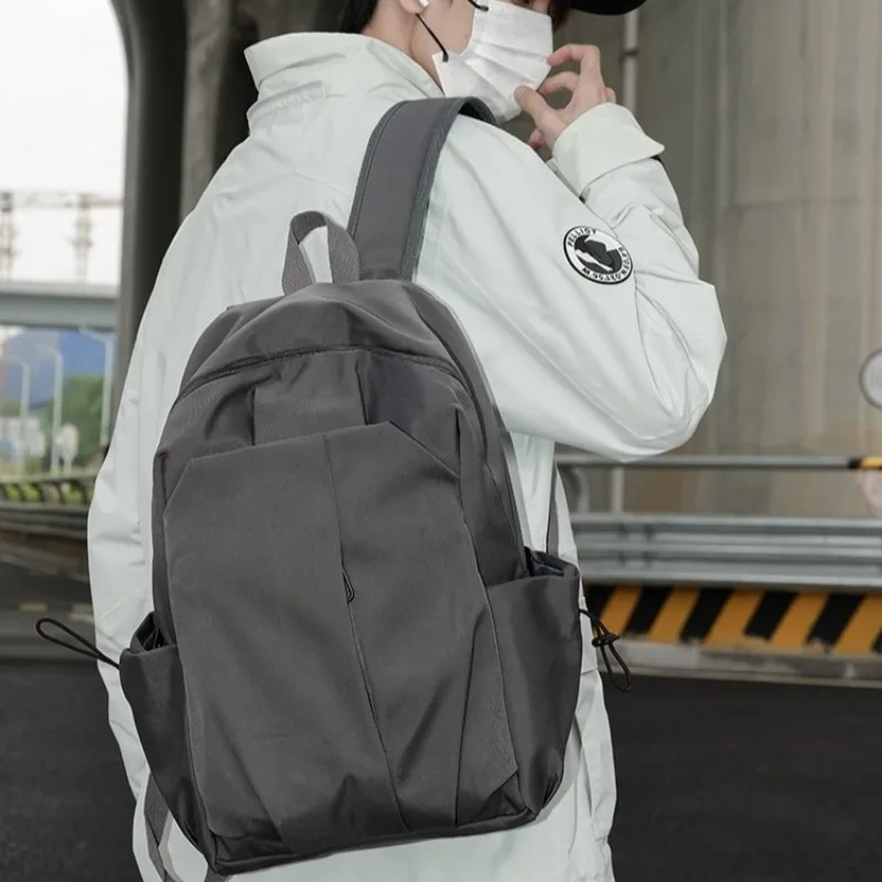 Solid Color Large Capacity Backpack Student Schoolbag 2024 New Computer Bag Lightweight Fashion Simple Backpack Wholesale
