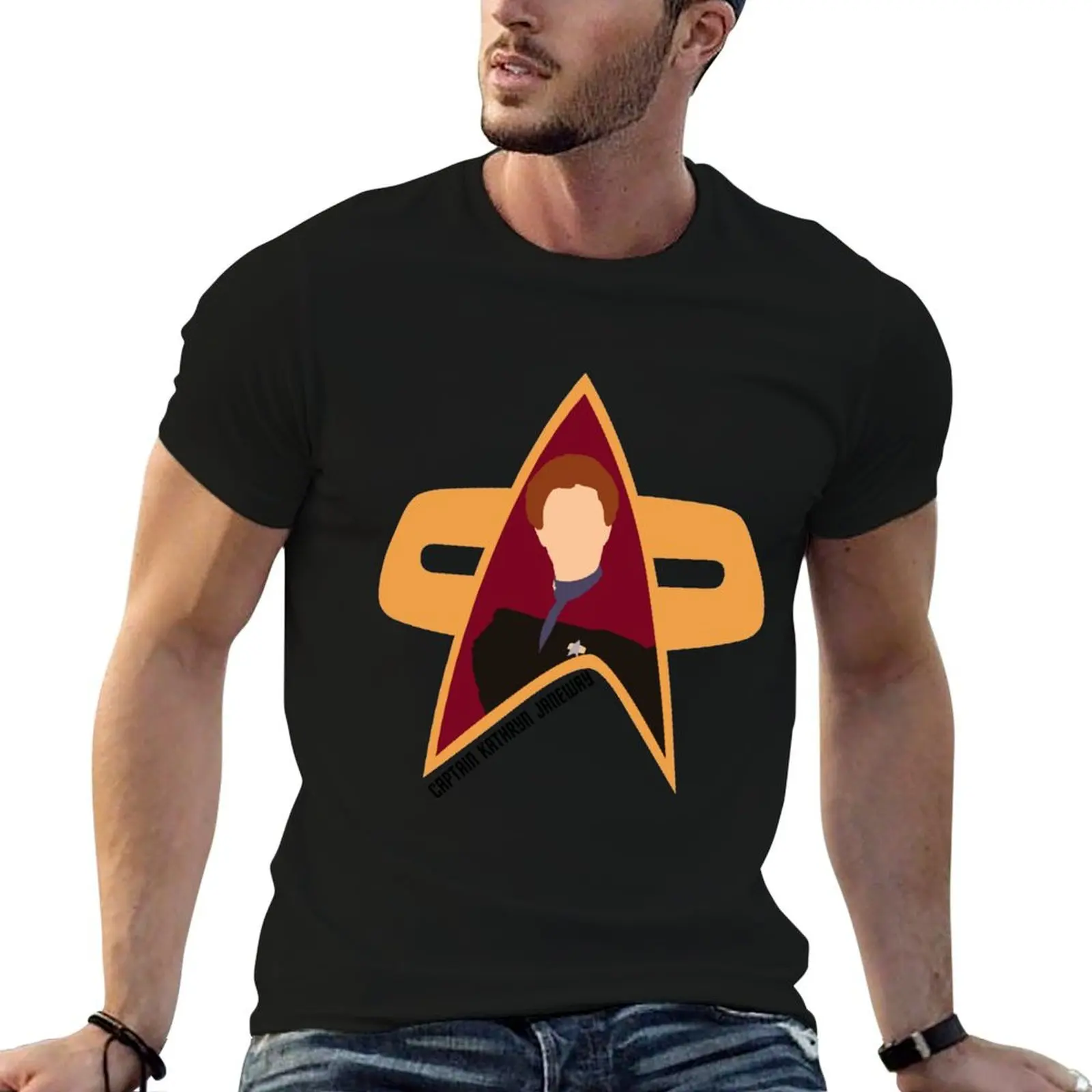

Captain Kathryn Janeway - Star Trek, Voyager T-Shirt t shirts for man pack cotton t shirts for man slim fit T-Shirt