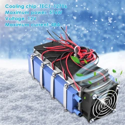 12V 144/288/576W 8 Chip DIY Thermoelectric Cooler Refrigerators TEC1-12706 Accessories Home Peltier Refrigeration Aluminum