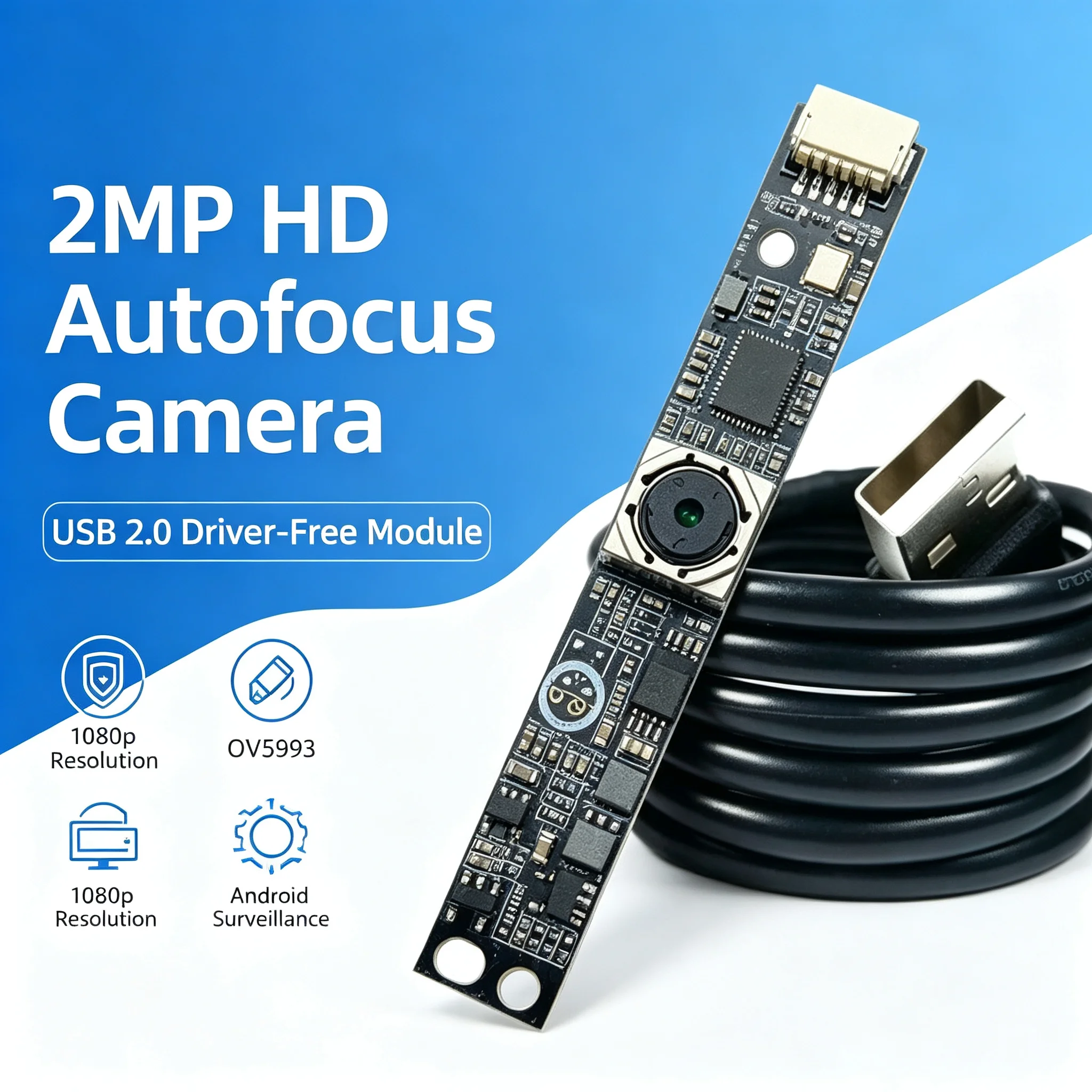 2MP 1080P USB2.0 Auto Focus Camera Module HD No Driver Android Surveillance
