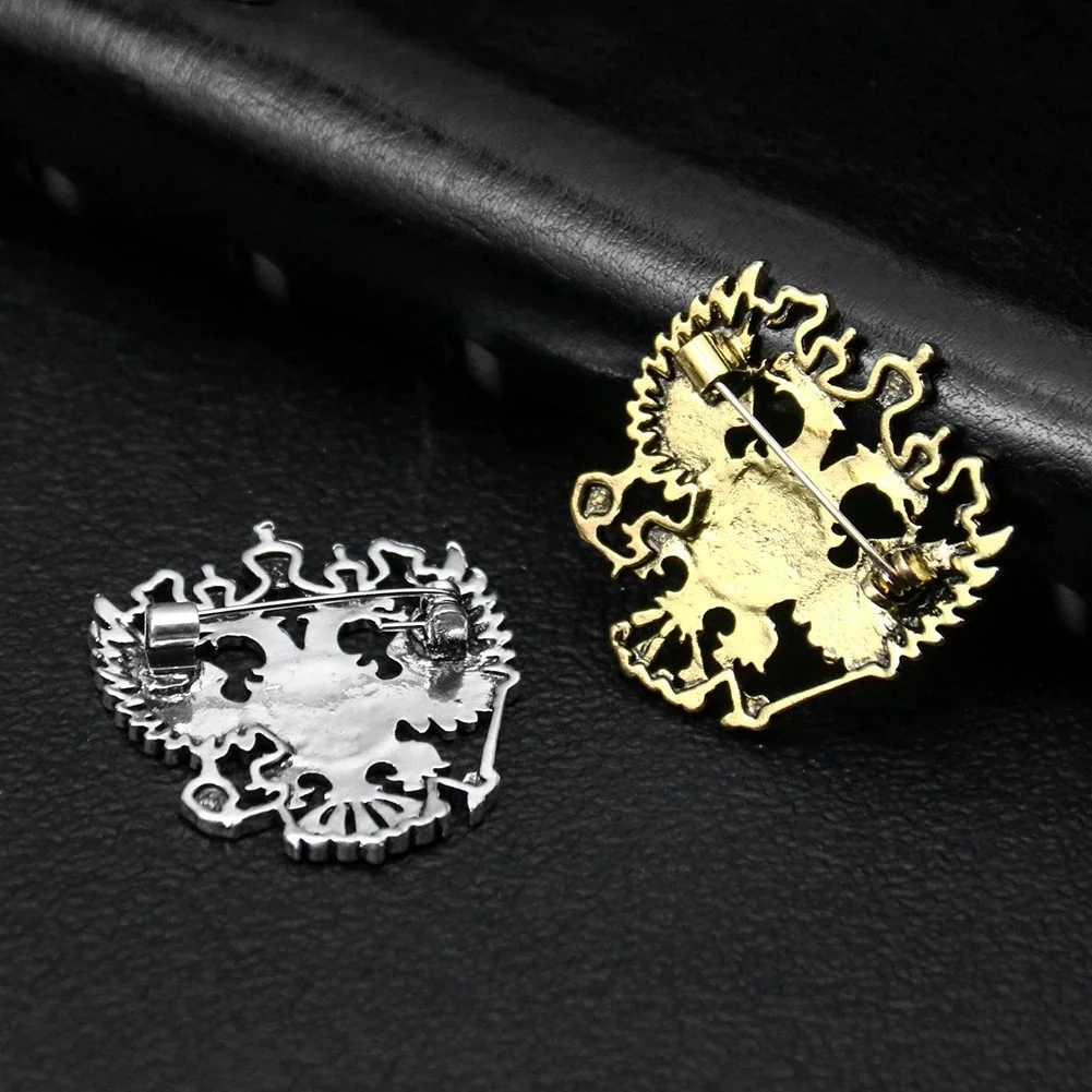 1PC Russia Double-headed Eagle National Emblem Metal Brooch Commemorate Badge DIY Suit Shirt Collar Decor Pins Jewelry Crafts