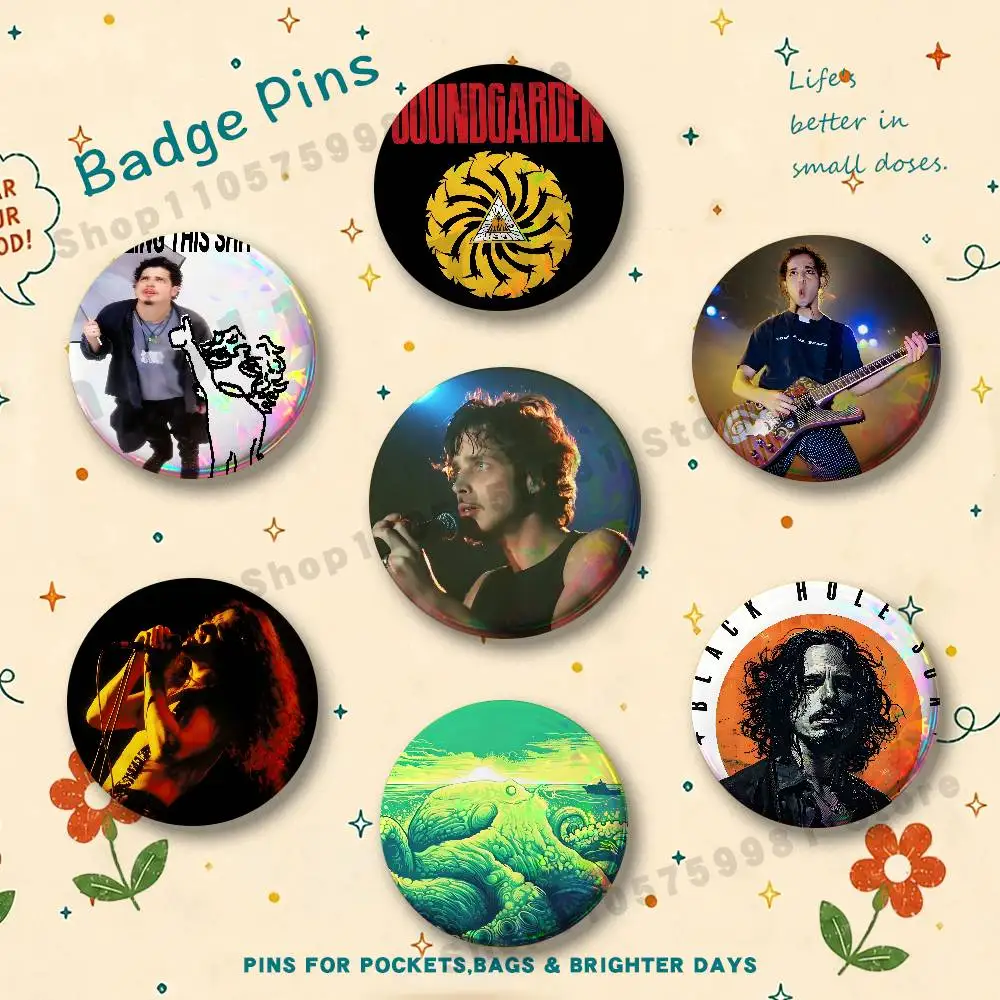 Chris Cornell Band S-Soundgarden Badges Cartoon Character Pins Brooch for Bag Shoes Decoration Jewelry Gifts
