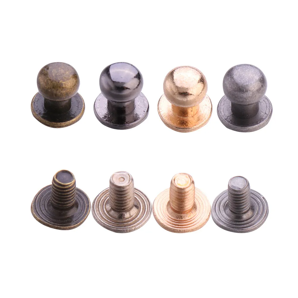 

72Pcs Alloy Rivets Set Golden Monk Head Rivet Screws for Bags Belts Bracelets Shoes Boots Handbags Hats DIY Craft