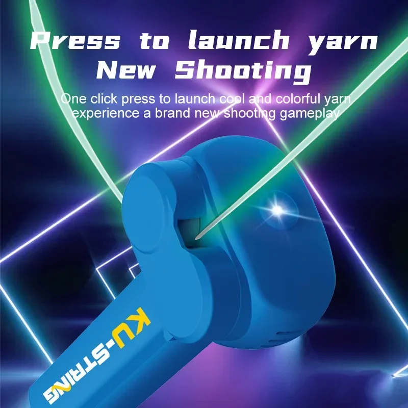 Light Toy String Glow in The Dark String Rope Launcher Luminous Portable Handheld String Stress Relief Toy for Kids Party Gift