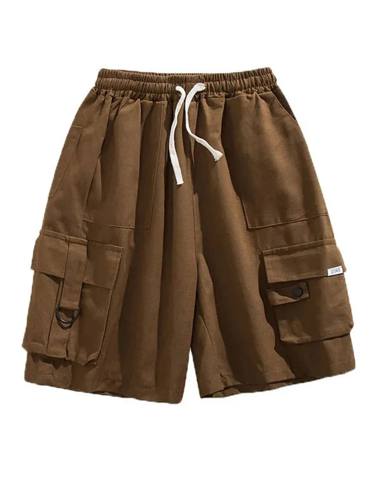 Jmprs-pantalones cortos Cargo Vintage Bf Harajuku para mujer, pantalones cortos de Hip Hop con bolsillos grandes Y2K, ropa de calle suelta de cintura alta, pantalones cortos informales americanos