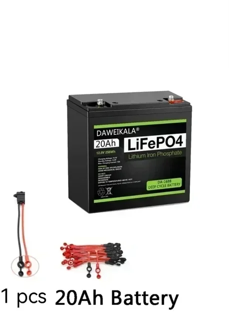 12V Battery 20Ah LiFePo4 Battery Lithium Iron Phosphate 12V LiFePo4 Rechargeable Battery for Kid Scooters Boat Motor Tax Free