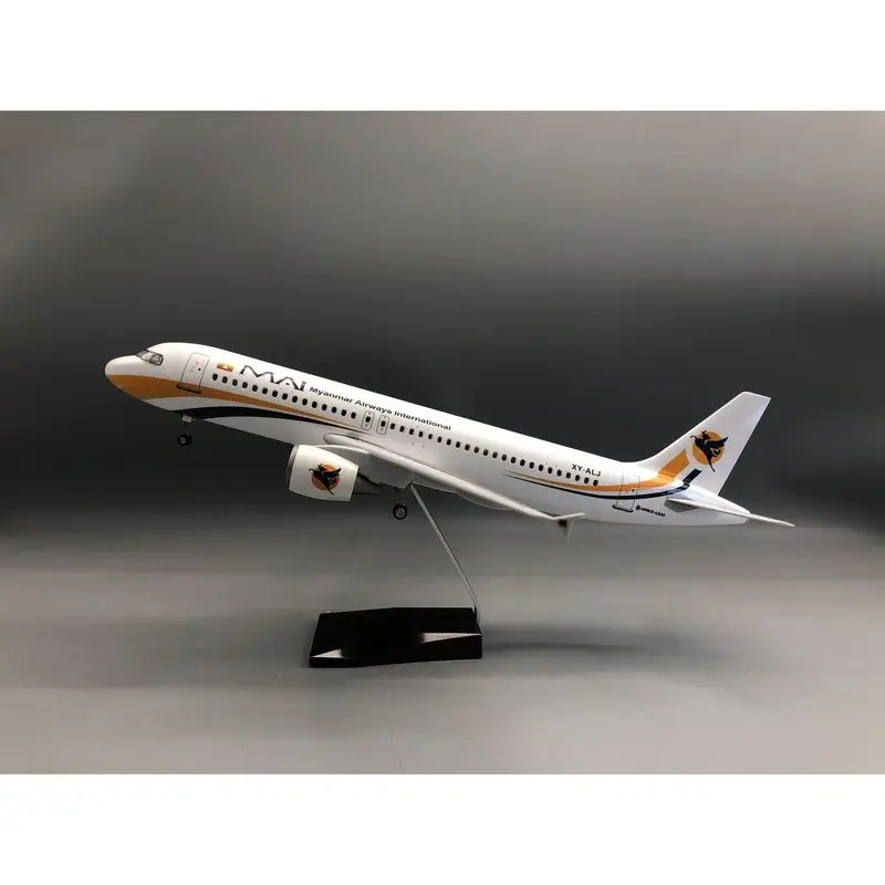 320 Myanmar Airlines aircraft model 47cm with lights and wheels simulation static model