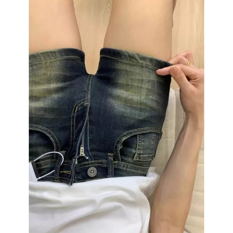 

Women's Denim Shorts Vintage Retro High Waist Summer Cute Trendy Low Rise A Line Booty Hot Pants for Short Girls