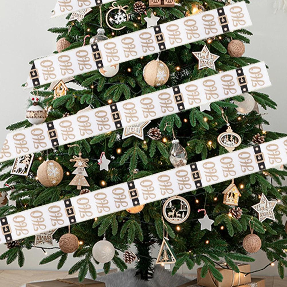 

Christmas Gift Ribbon Durable Fine Linen Material DIY Crafts Decor Photo Props Ribbon Bow Wrapping Supplies Holiday Ornaments