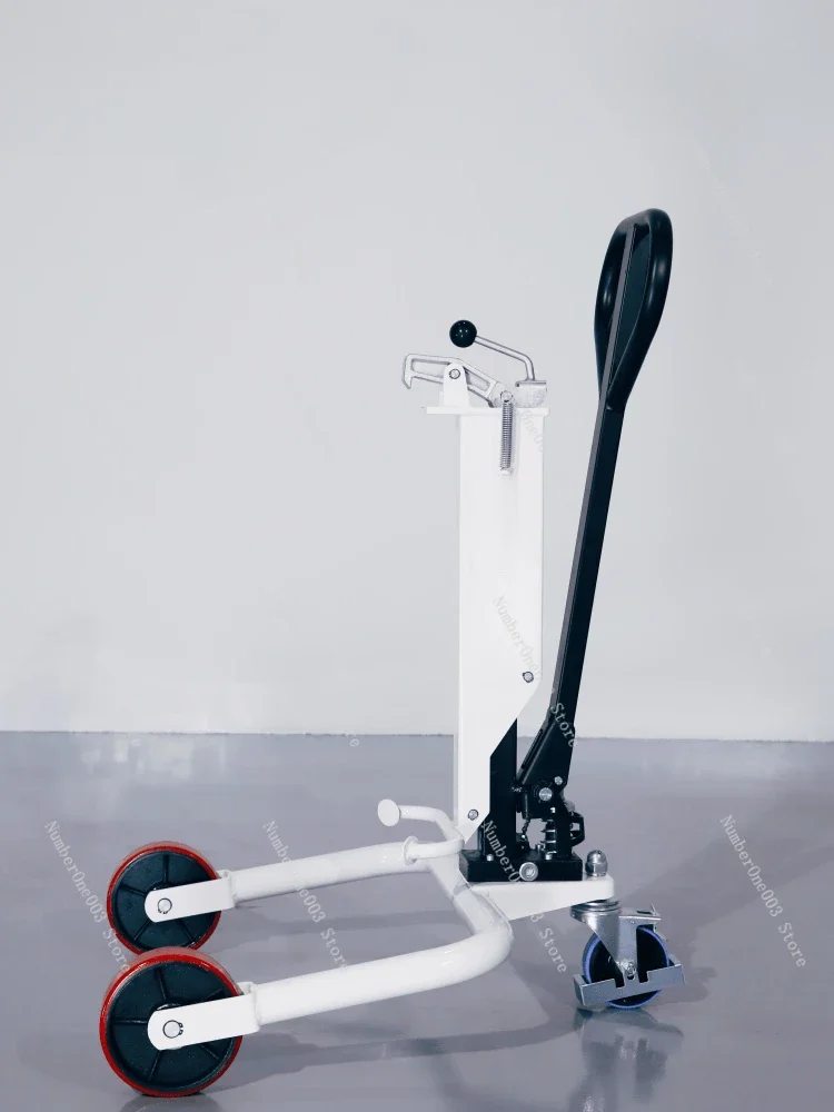 

350kg Hydraulic Oil Barrel Truck Manual Cart Plastic Round Barrel Loading And Unloading Trailer Iron Barrel Forklift