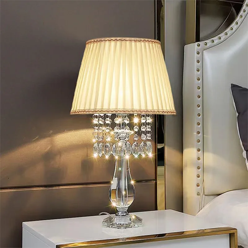 KERWIN  Contemporary Crystal Table Lamp Luxurious Living Room Bedroom Study LED Originality Bedside Desk Light