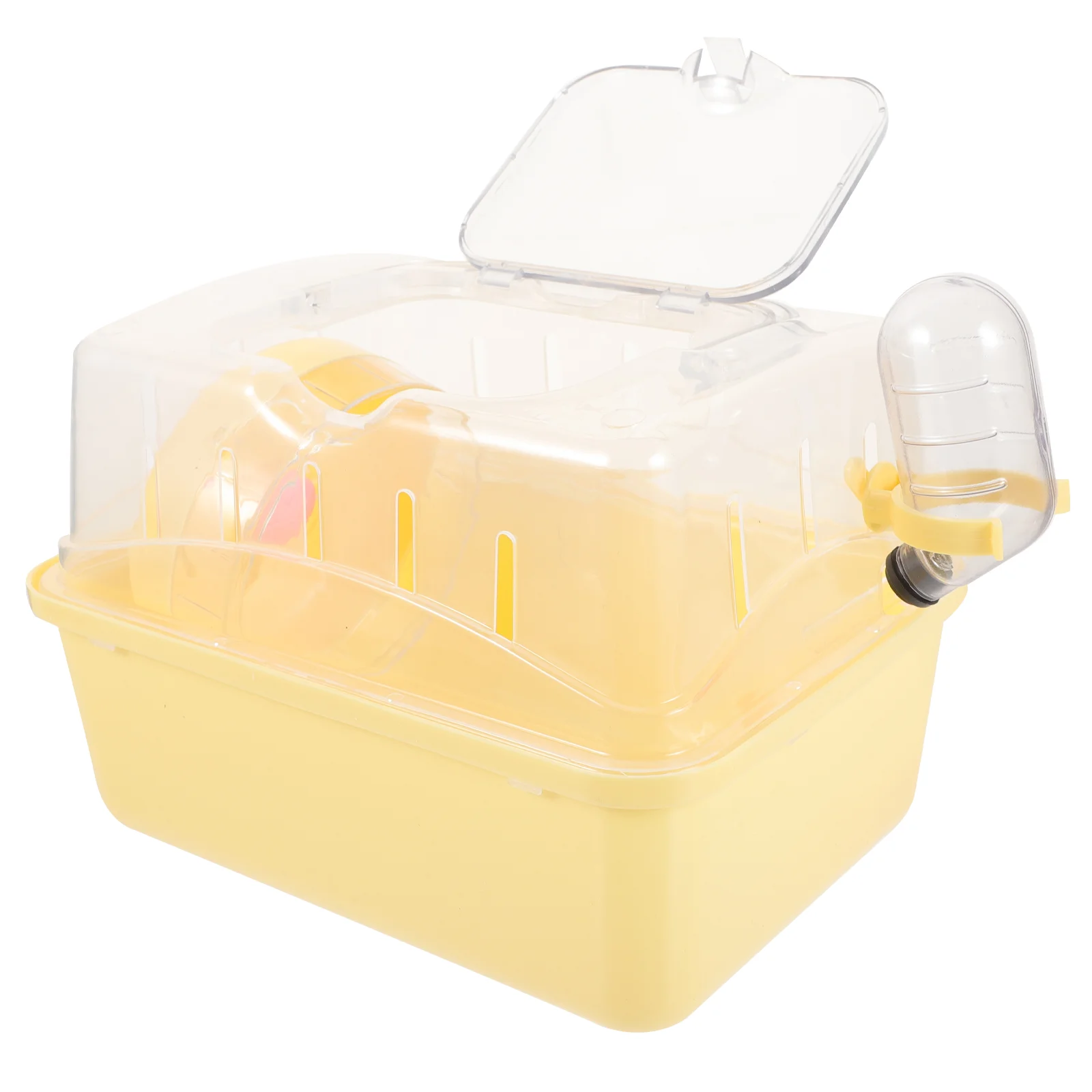 Pet Hamster Cage Transparent Case Breathable Sunroof Supply Yellow Small Carrying Travel