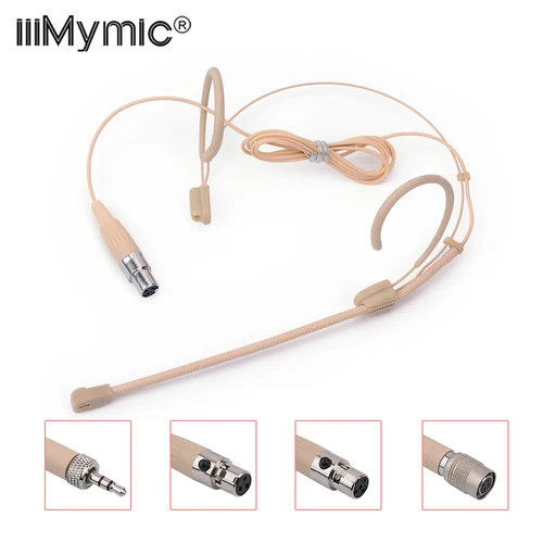 Micrófono de diadema unidireccional profesional para sistema inalámbrico Sennheiser Shure AKG conector de tornillo de 3,5mm micrófono de auriculares de 4 pines y 3 pines