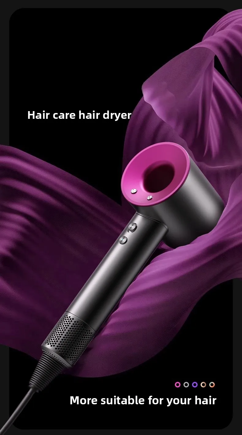 เครื่องเป่าผม ไอออนลบ ดูแลเส้นผม เงียบและแห้งเร็ว ลมแรงในครัวเรือน ไม่ทำลายท่ออากาศ