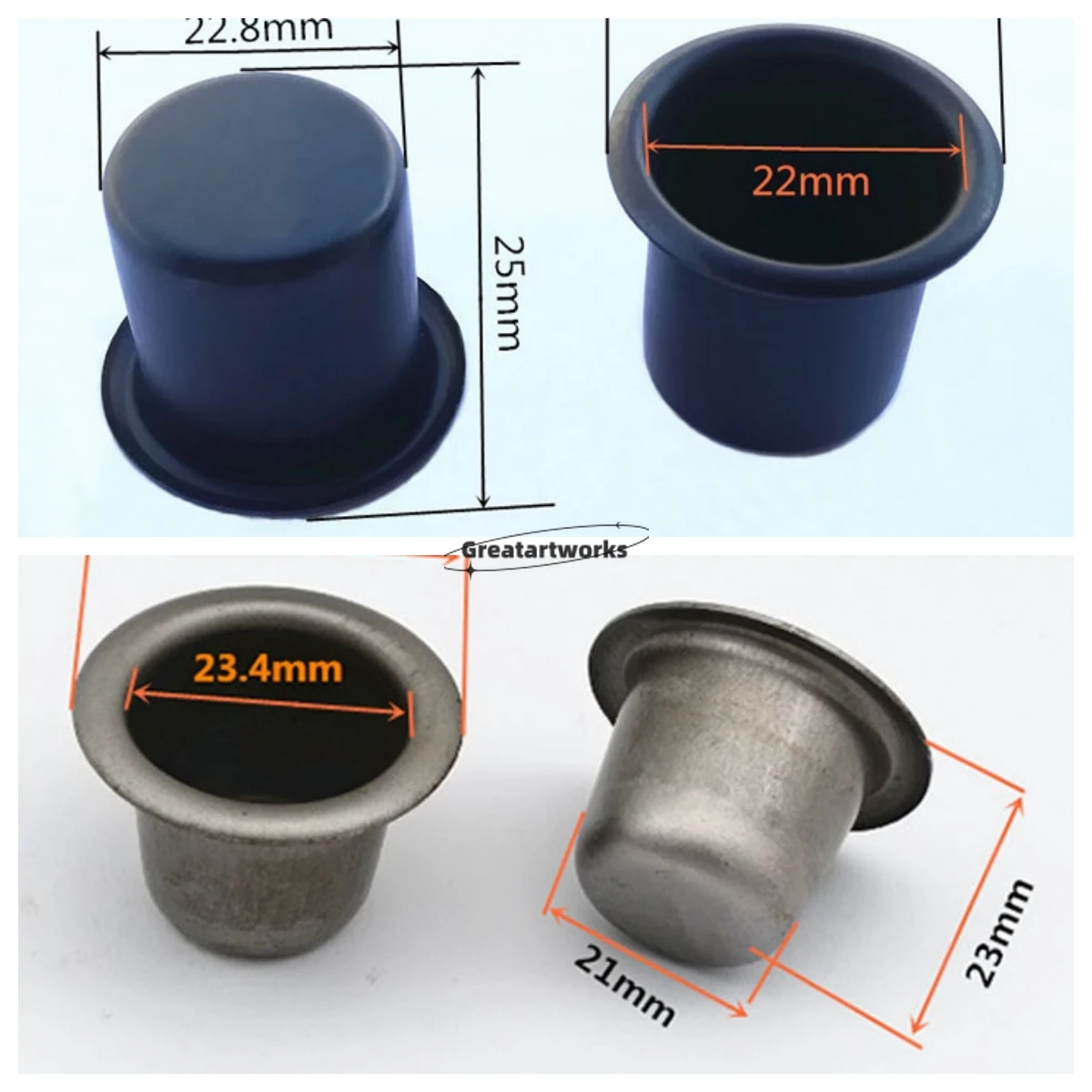 10pcs Iron Candle Cups Black/Gun Color 22mm Diameter Scented Candles Holder Anti-Wax-Drip Decor Candlelight Dinner Wedding Feast