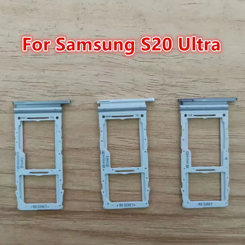 S20Ultra SIM Card Slots For Samsung Galaxy S20 Ultra 4G 5G G988 Dual SIM Tray Adapters Socket Holder Replace Housing Repair Part