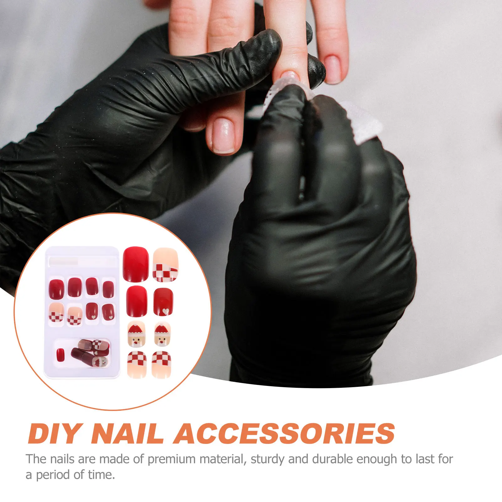 24 قطعة من أطراف الأظافر سهلة الاستخدام مع فن ندفة الثلج أظافر صناعية ملصقة مسبقًا لتزيين أظافر صناعية عصرية للتقليم الفوري #1