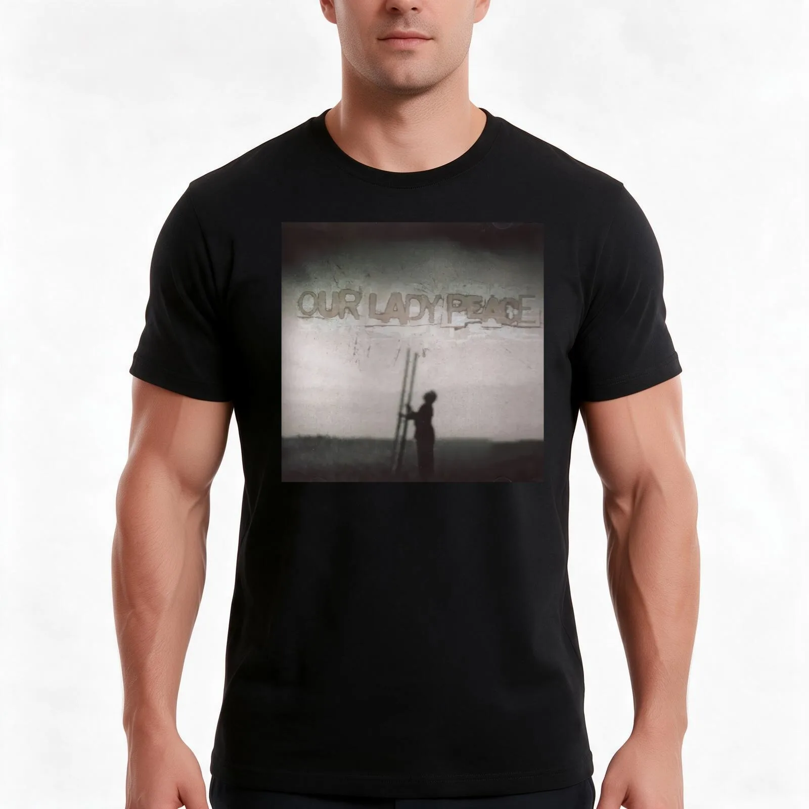 Request OLP T-Shirt, Summer Casual Cotton Tee, Oversized Streetwear Tops, Vintage Graphic Print, Loose Fit Short Sleeve
