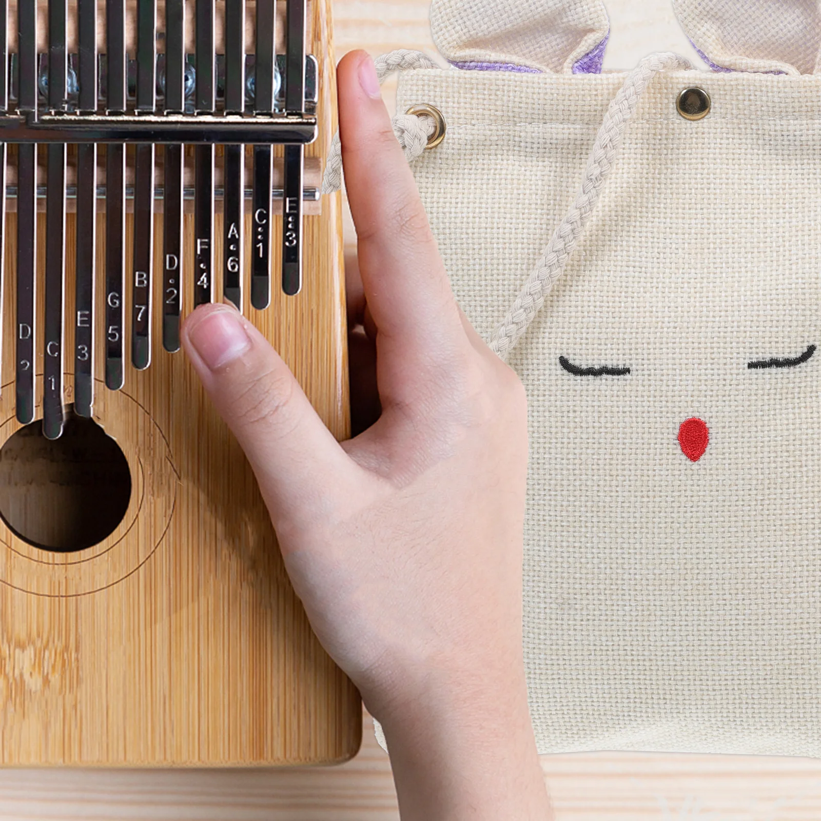 

2pcs Kalimba Bag Weaving Thumb Piano Case Lightweight Washable Finger Piano Storage Pouch For Kids Musical Instrument Organizer