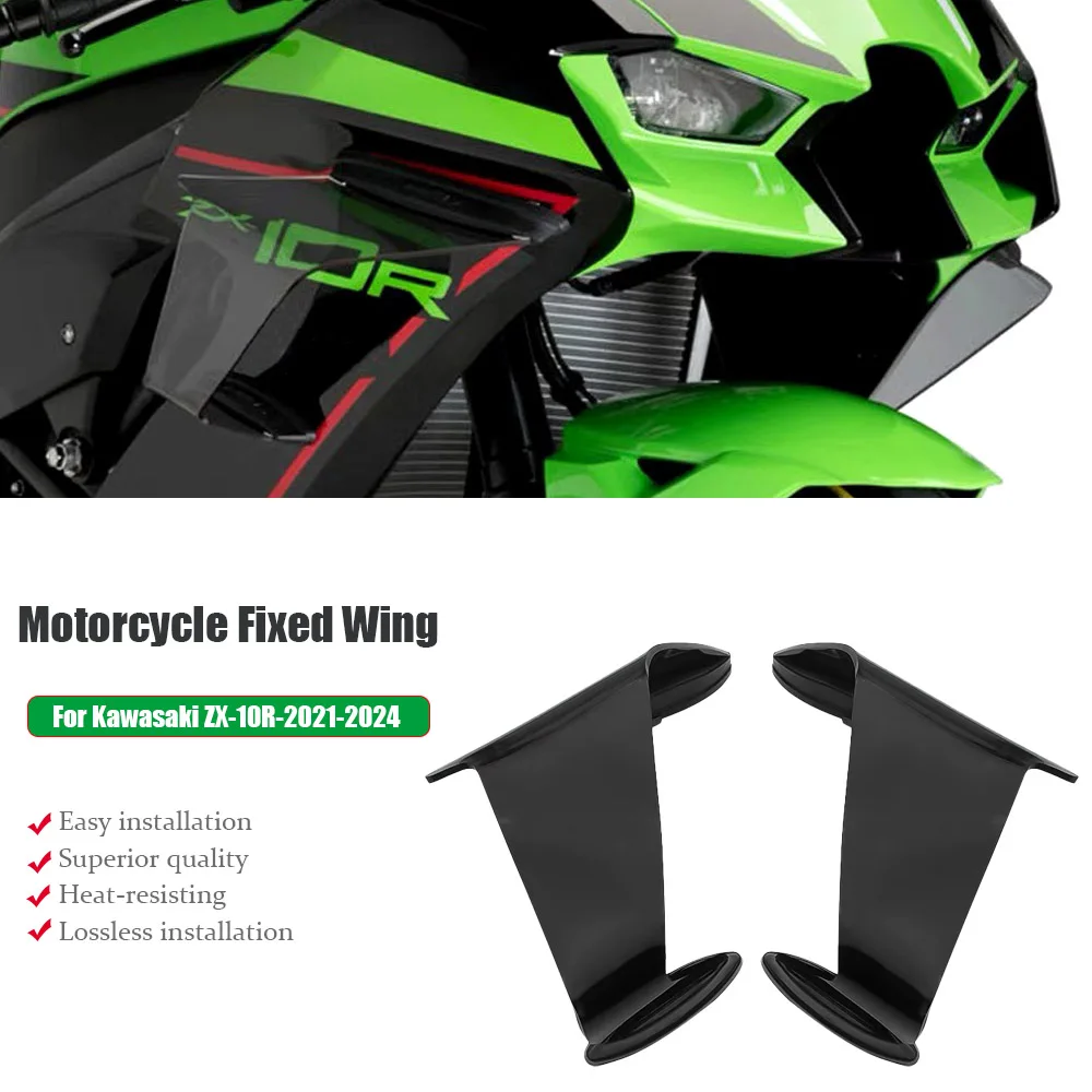 

ZX-10R fairing fixed wing,For Kawasaki ZX10R Winglet black ,ZX 10R 2022-2024,Motorcycle accessories,air guide spoiler aileron